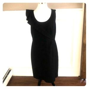 Loft ruffle shoulder LBD